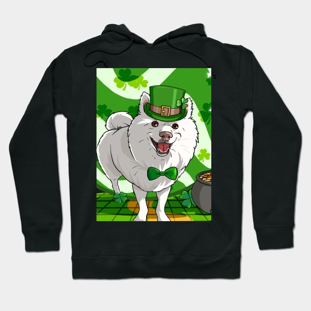 American Eskimo Dog St Patricks Day Leprechaun Hoodie by Noseking